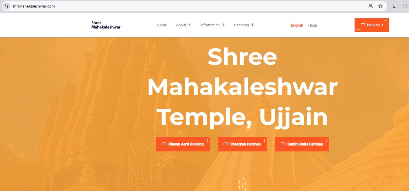 bhasmaarti booking site